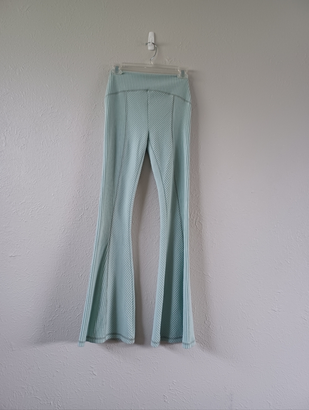 Urban Outfitters Ribbed Flare Pants in Mint